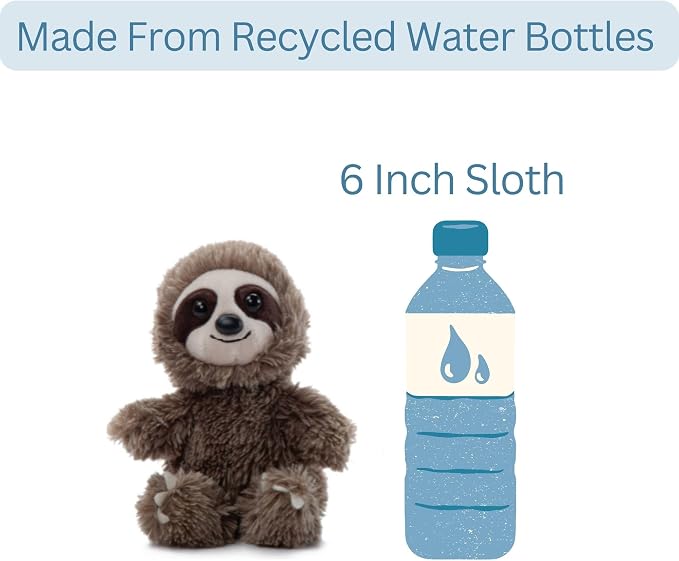 The Petting Zoo Sloth Stuffed Animal Plushie, Gifts for Kids, Wild Onez Babiez Zoo Animals, Sloth Plush Toy 6 inches