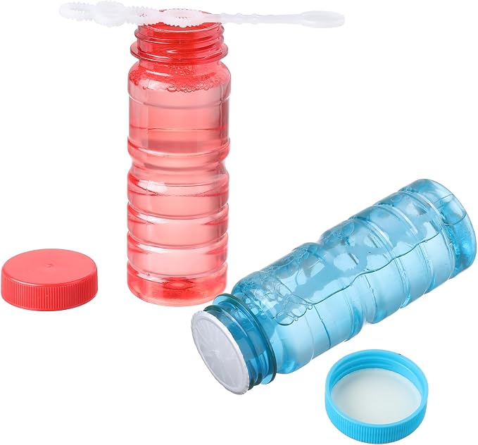 novelinks 16 Pack Big Bubble Bottle Bulk for Kids - 4oz Blow Bubbles Solution Novelty Summer Toy - Activity Party Favor Assorted Colors Set (16 Pack 4OZ Bottle)