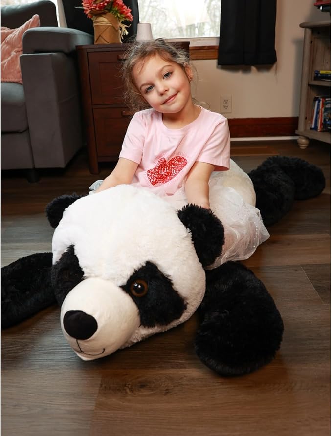BENINY Giant Panda Stuffed Animal 4Ft, Large Soft Panda Body Pillow Plush for Girls Boys Kids, Oversize Cute Stuffed Toy Gift for Christmas, Birthday, Baby Shower