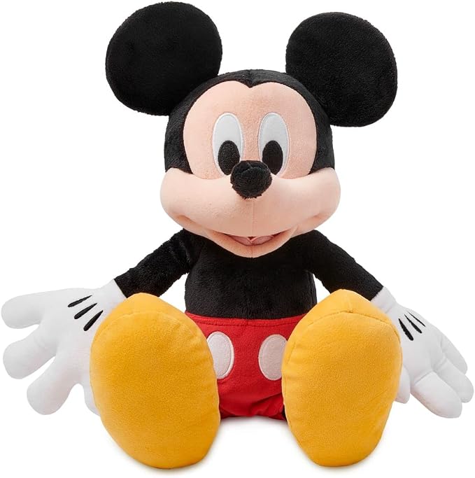 Disney Store Official Mickey Mouse Medium Soft Toy for Kids, Cuddly Character with Fuzzy Texture and Embroidered Details, Soft Tail, Disney Plushy Suitable for All Ages