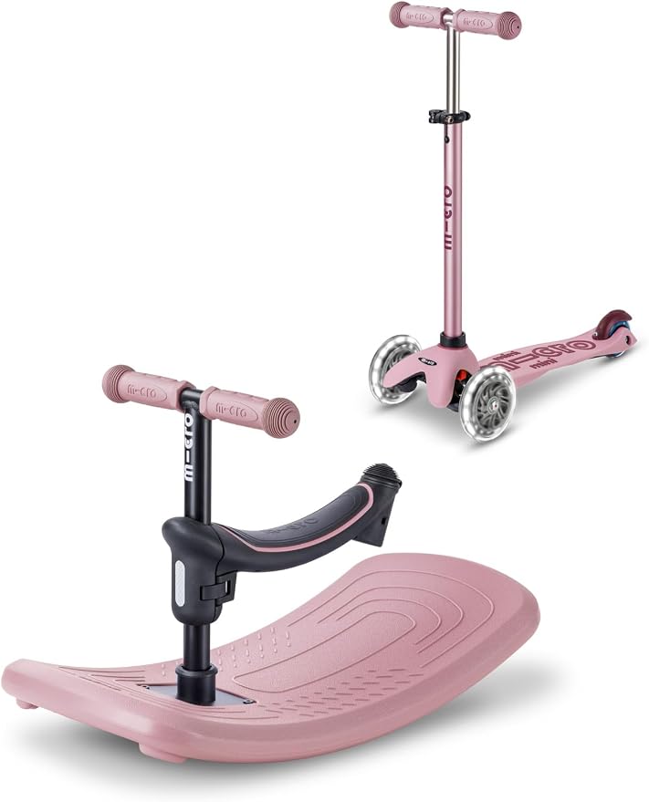 Micro Kickboard | Mini Rock & Go LED 6-in-1 Toddler Scooter & Rocker for Ages 1–6 | Convertible Ride-On, Rocker & Scooter | Motion-Activated PU LED Wheels | Adjustable T-Bar | Swiss Design