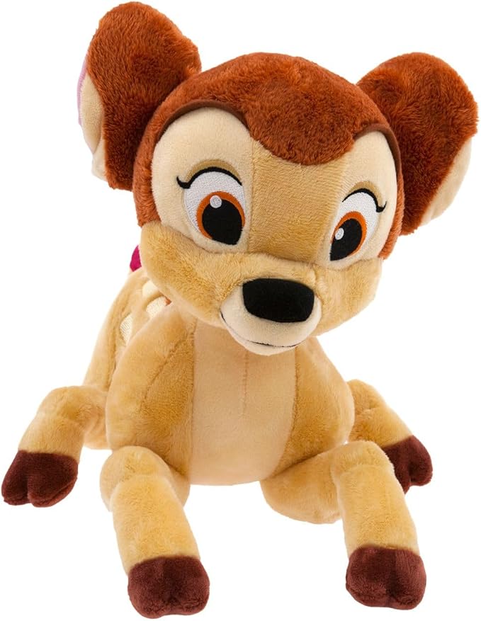 Disney Store Official Bambi Medium Soft Toy for Kids - Cuddly Character with Fuzzy Texture, Embroidered Details, & Satin Butterfly - Disney Plushy Suitable for All Ages