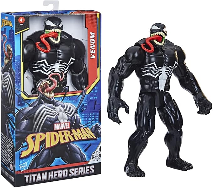Marvel Titan Hero Series Deluxe Venom Toy 12-Inch-Scale Collectible Action Figure, Kids Ages 4 and Up