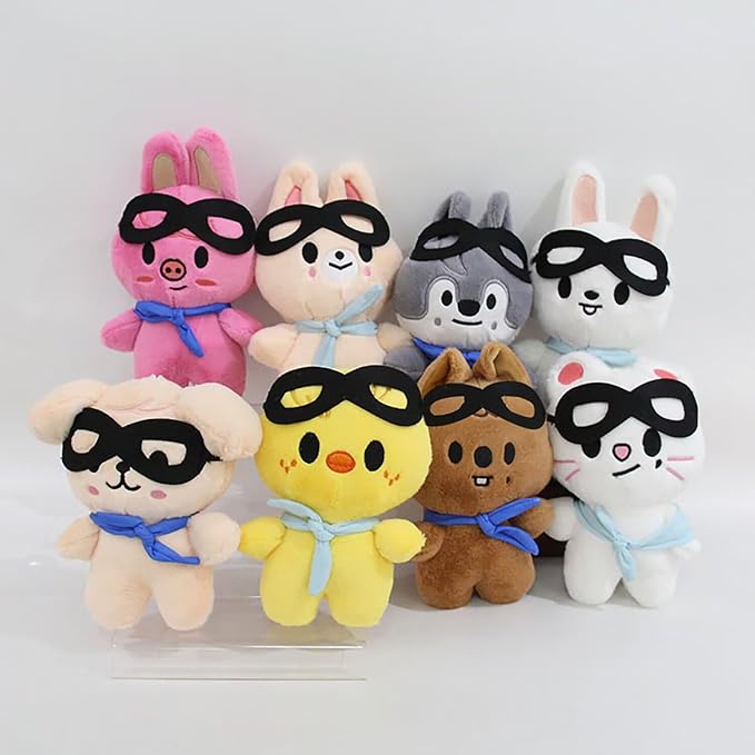 JUNG KOOK SKZ Plushies Skzoo 3RD Stuffed Animal Toy Skz Merch Fans Meeting Dolls with Sunglasses Removable for Fans (Wolf Chan)
