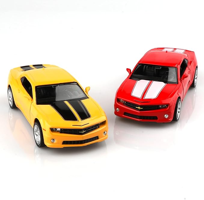 TOKAXI 1/36 Scale Chevrolet Camaro Diecast Cars Models,Camaro Bumblebee Pull Back Toy Cars,Cars Gifts for Boys Girls(Yellow)