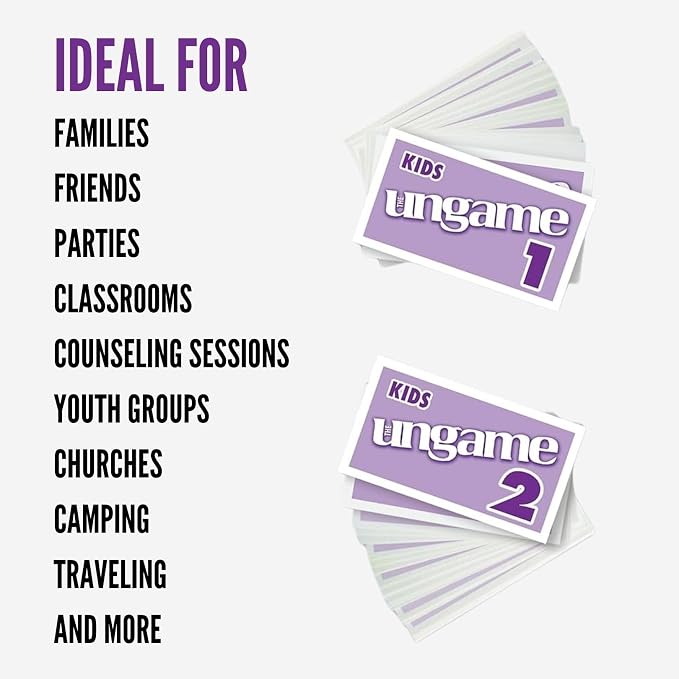 Talicor Pocket UNGAME - Kids - Non-Competitive Card Game for Kids to Discuss, Share Values & self Express - Know What Your Kids are Thinking - Age 5+