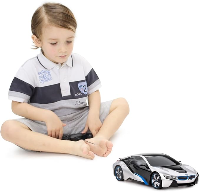 RASTAR BMW i8 RC Car BMW i8 1/24 Remote Control Car, BMW Toy Car - Silver