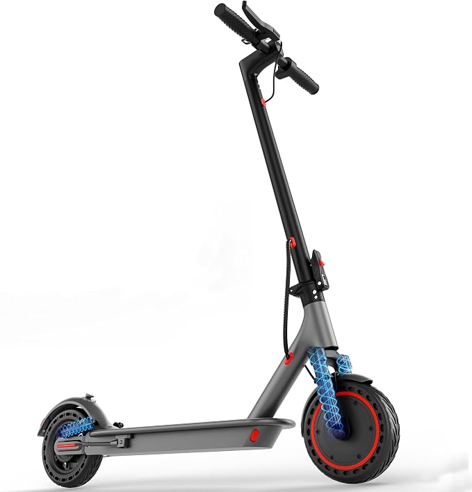 Maxshot Electric Scooter, 8.5" /10" /14" Tire, 16/19/22 Mph Top Speed, 12/16/21/27/28/49/50 Miles Long Range, Folding Escooter for Adults and Kids with Seat Bag, Dual Braking, Dual Suspension, App