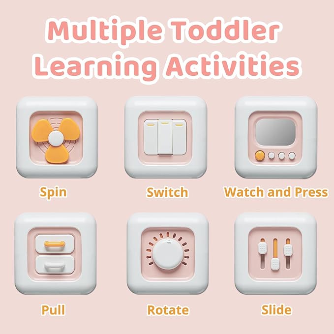 SOCBTNSO Busy Cube, Toys for 1 Year Old Girl Gifts, Montessori for Baby Girl, Travel Toys for Toddlers 1-3, Learning Fine Motor Skills| 1st Birthday Girl Gifts 6 9 12 Months