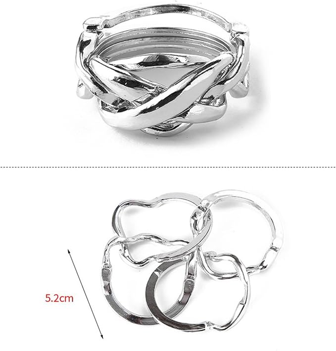 RoseFlower 18 pcs IQ Test Puzzle Metal Wire Puzzles Mind Game Educational Toys High Difficulty Brain Teaser Puzzle Toy for Kids and Adults - Explore Creativity and Problem Solving. Gift Desk Puzzles