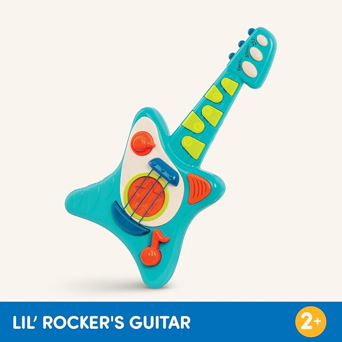 Battat – Toy Guitar for Toddlers, Kids, Children –with Songbook – Acoustic, Electric, and Song Modes – Lil' Rocker – 2+ Years
