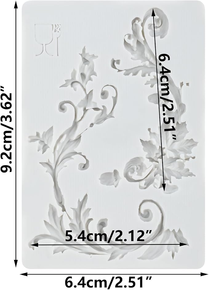 Baroque Polymer Clay Mold Baroque Curlicues Scroll Lace Silicone Molds for DIY Crafts Epoxy Resin Casting Air Dry Polymer Clay Plaster Jewelry Making
