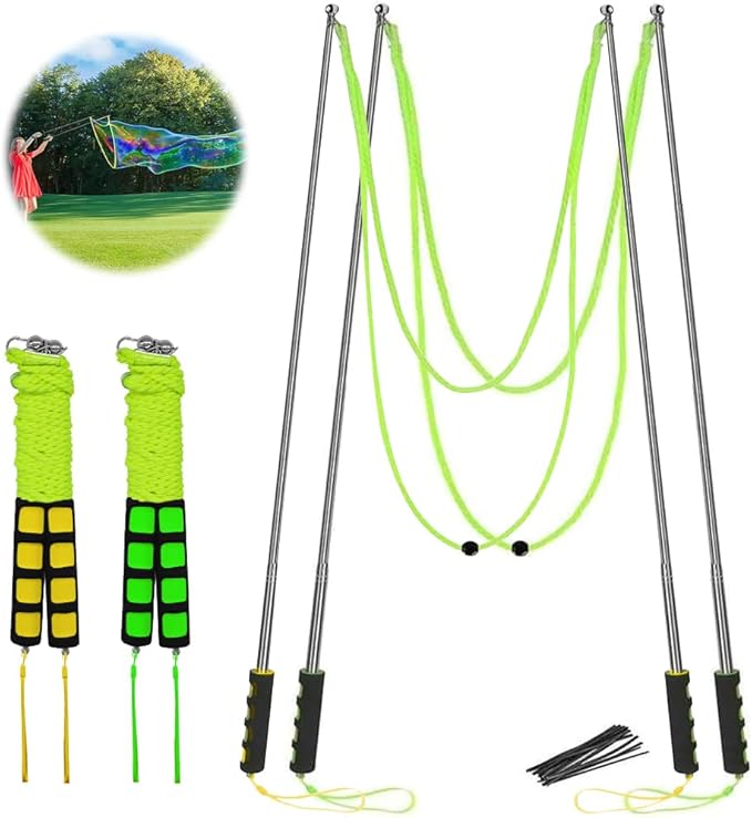 Ubitree 2-Pack Giant Bubble Wands – Stainless Steel Telescopic Bubble Blower Sticks for Kids & Adults – Outdoor Bubble Maker Toy for Lawn, Park, Beach, Birthday Parties & Summer Fun