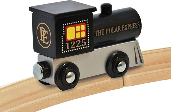 MasterPieces Wooden Train Engine, Polar Express Train Licensed Toy, Magnetic Wood Railway Car, Compatible with 1 Inch Tracks, Holiday Railroad Playset Gift, Officially Licensed Collectible Engine