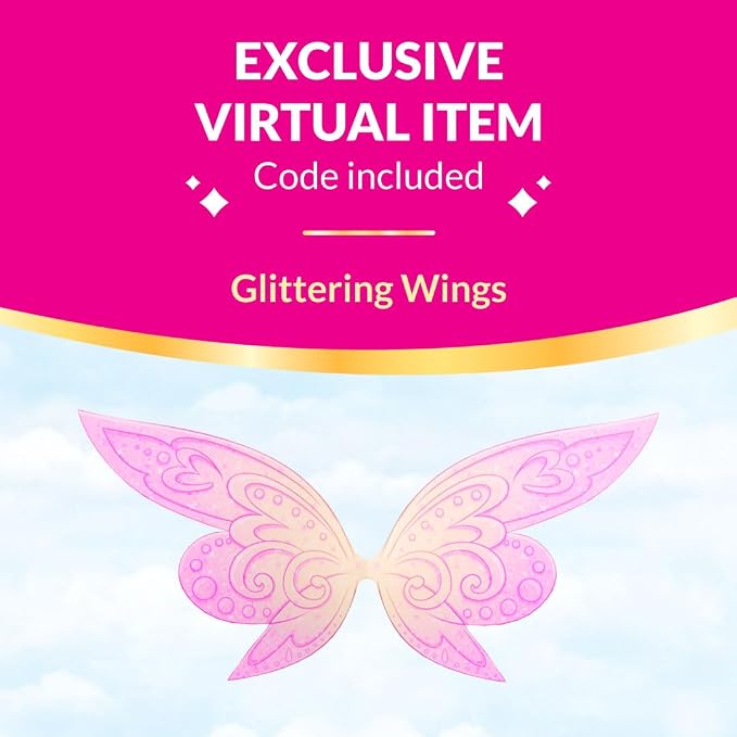 Royale High 3” Light Fairy Fashion Doll - 1 Figure with 9 Fashion Accessories - Virtual Item Code Included - Series 2 - Ages 5+