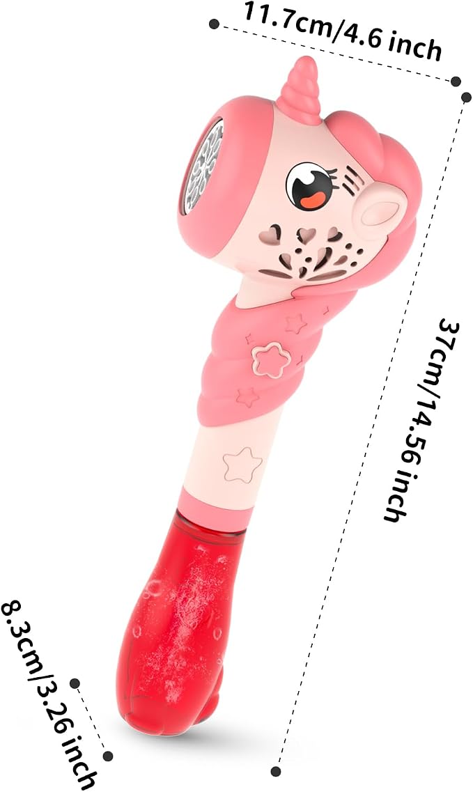 Bubble Wand for Girls, Automatic Bubble Machine Wand Toys with Light, Outdoor Party Toys for 3 4 5 6 Year Old Girl Wedding Easter Birthday Gifts Include Bubble Solution