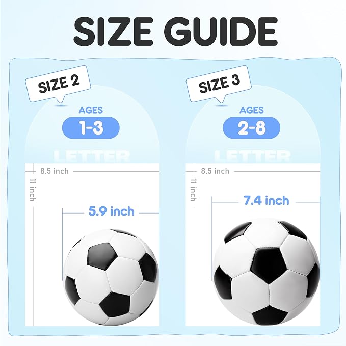 INPODAK Soccer Ball Size 3 Size 2 for Toddlers Kids 1-3 3-8, 1 or 2 Pack Cartoon Small Dinosaur Unicorn Soccer Ball Gifts for Girls Boys, Indoor Outdoor Sports Play Toys Birthday Gifts with Pump