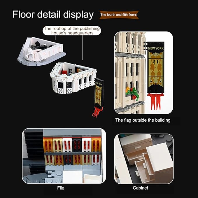 Flatiron Building Set - New York City Architecture Construction Kit, Famous Landmarks American Street View Model,Collectible Building Bricks Toys for Adults and Teens - 4500 Pieces