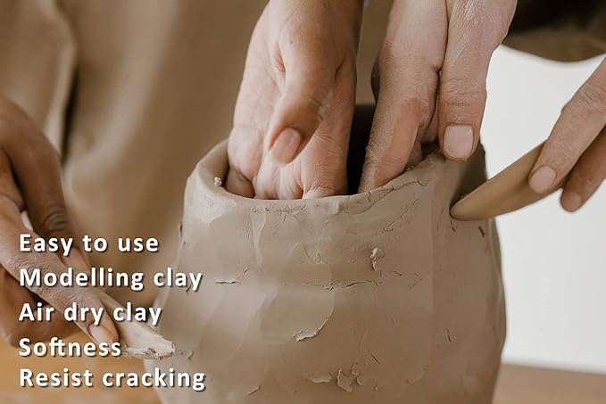 ReArt Air Dry Modeling Clay, for Sculpting, Wheel Throwing, Hand Building, All-Purpose Modeling Clay 10lbs for Sculpting (Gray)