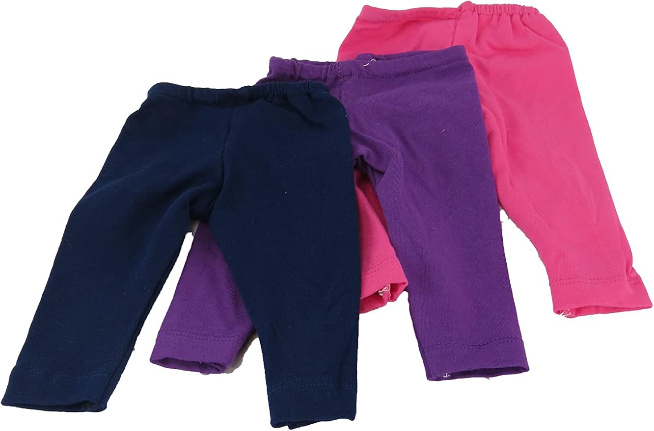 American Fashion World Dark Colored Legging for 18-Inch Dolls | 3 Pairs | Premium Quality & Trendy Design | Dolls Clothes | Outfit Fashions for Dolls for Popular Brands