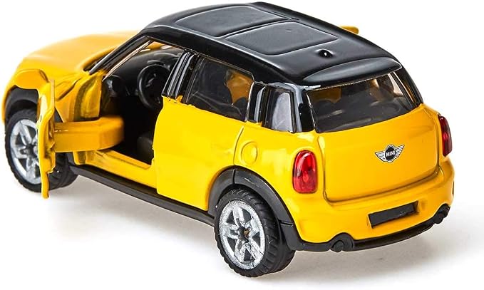 Siku MINI Countryman 1454 | Diecast Metal & Plastic Toy Vehicle Replica | Yellow and Black Color | Opening Doors, Rotating Axles | Collectible Blister Series