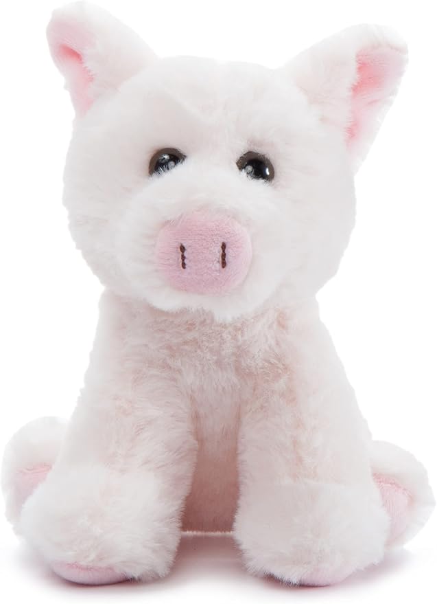 The Petting Zoo Pig Stuffed Animal Plushie, Gifts for Kids, Wild Onez Babiez Farm Animals, Pig Plush Toy 6 inches