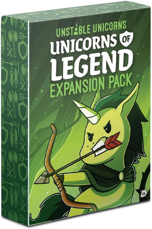 Unstable Games - Unstable Unicorns Unicorns of Legend Expansion Pack - designed to be added to your Unstable Unicorns Card Game, Black, Green