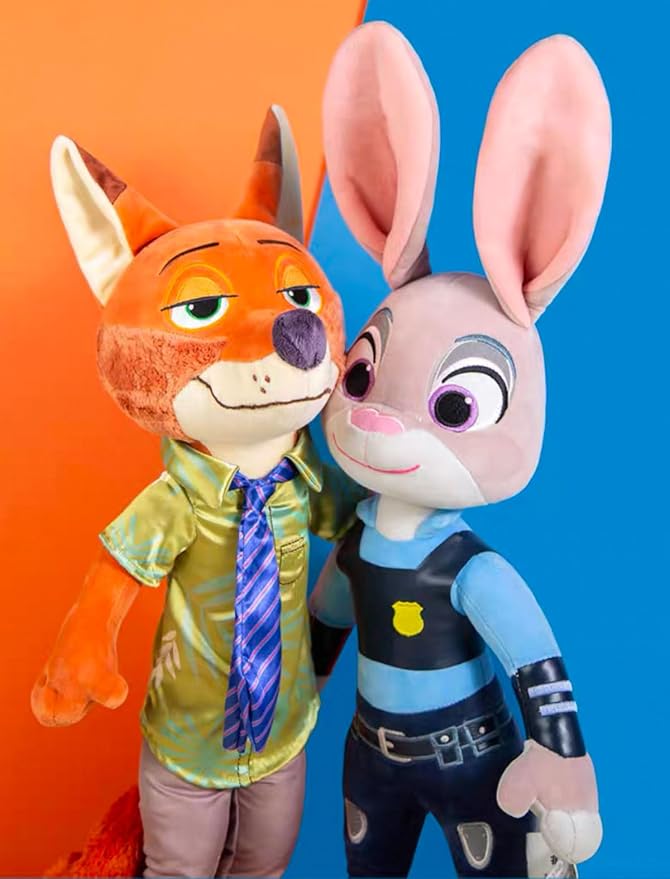 2 Pcs Judy Rabbit & Nick Fox Plush Toys Gifts for Friends Family Kids Christmas Halloween Chidlren Day Gifts