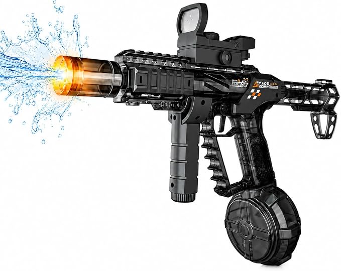 Electric Water Blaster Toy, Rechargeable Battery Automatic Water Spray Toy with LED Lights, 350cc Large Capacity Outdoor Summer Water Play Toy for Kids & Adults, Pool Party Beach Backyard Game Toy