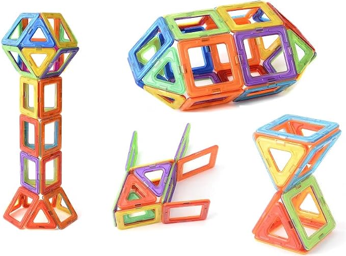 Magnetic Building Tiles Set for Kids, STEM Educational Construction Toy with Strong Magnets, Colorful Magnetic Blocks for Creative Play, Ages 3+