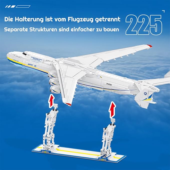 An-225 Large Transport Aircraft Building Blocks Set, MOC Airplane Model Building Kits,WW2 History Military Fan Model Collection Toys Gifts and Adult 5350 PCS