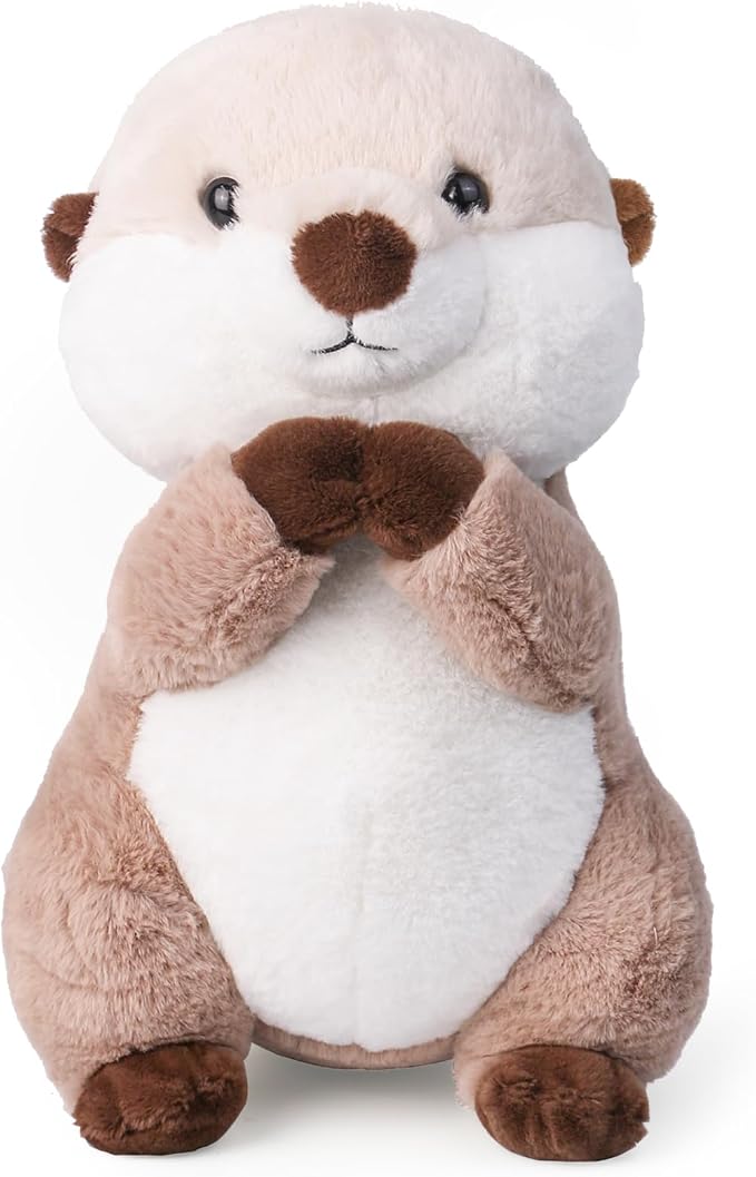 Riuhot Cute Otter Stuffed Animals Soft Sea Otter Plushie Toy 15.7" Christmas Birthday Party Plush Gift for Kids Children Girls Boys