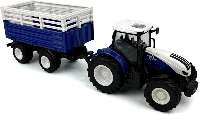 Big Country Toys R/C Tractor & Trailer Combo, 1:24 Scale (Blue)