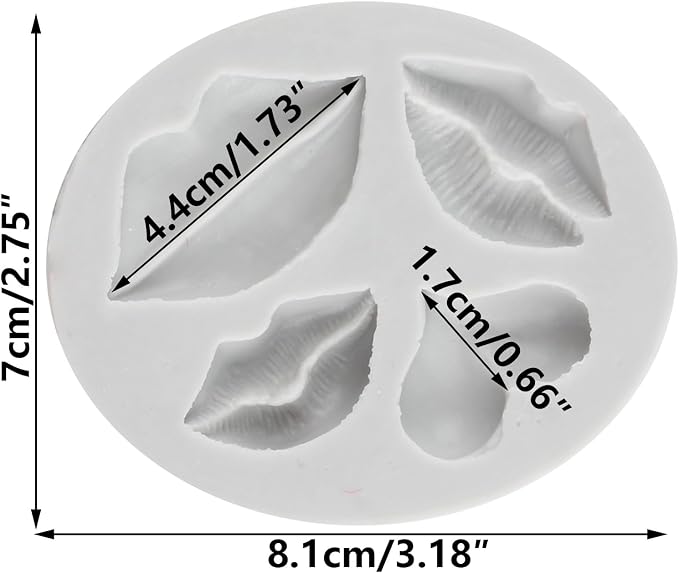 Sexy Kiss Lips Polymer Clay Mold Love Heart Lips Resin Silicone Molds for DIY Crafts Epoxy Resin Casting Air Dry Polymer Clay Plaster Jewelry Making
