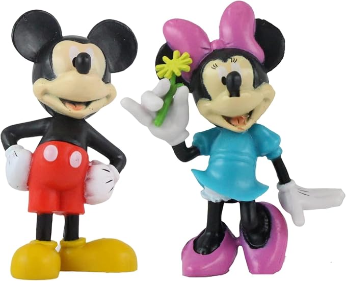 Toptoys2u Bargain Bundles Mickey and Friends 3D Figures - Highly Detailed Collectible Miniature Figures Perfect for Cake Toppers - (Complete Set of 12)