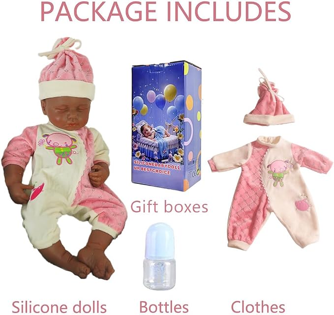 Girl 18.5 Inch, Reborn Baby Dolls Silicone Full Body, Full Silicone Baby Doll, Realistic Baby Dolls, Newborn, Not Vinyl, with Gift Box