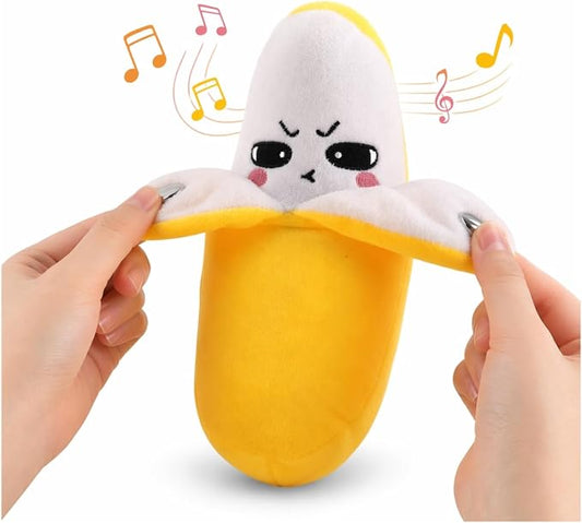 Interactive Music Plush Toy Set for Kids Adults, 8" Banana Fruit Sensing Metronome with Sounds for Multiplayer Interaction Game, Fun Musical Sensory Toy for Christmas Birthday Gifts