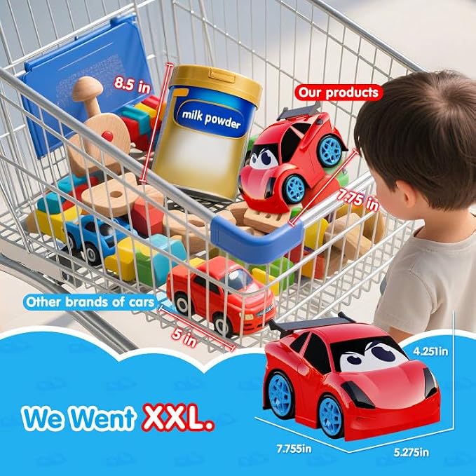 AEROQUEST Remote Control Car, RC Car Toy with Lights and Sounds for Boys, Girls and Toddlers Ages 1-3 2-4 4-7 & 3 Years Old