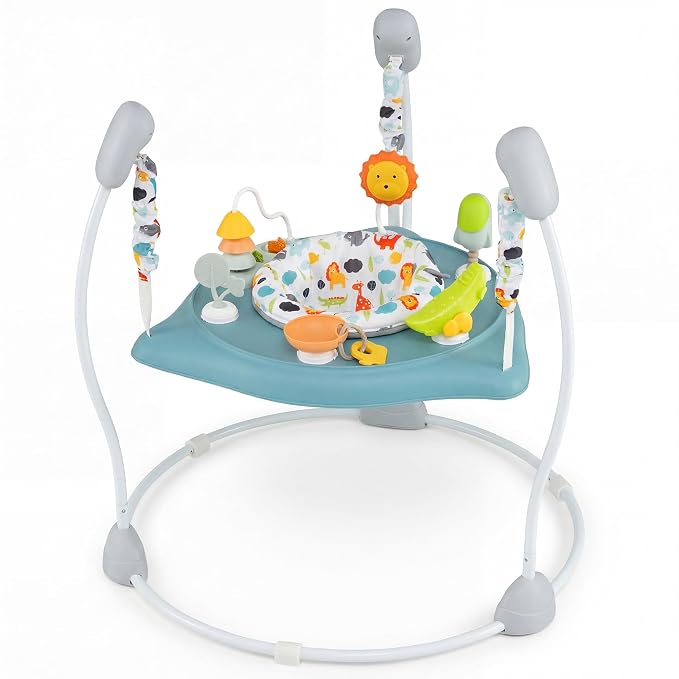 HONEY JOY Baby Bouncer Activity Center, Infant Jumper and Table w/ 360° Rotary Seat, 3 Adjustable Heights, Music, Sounds & Developmental Toys, Activity Center for Babies(Light Blue)
