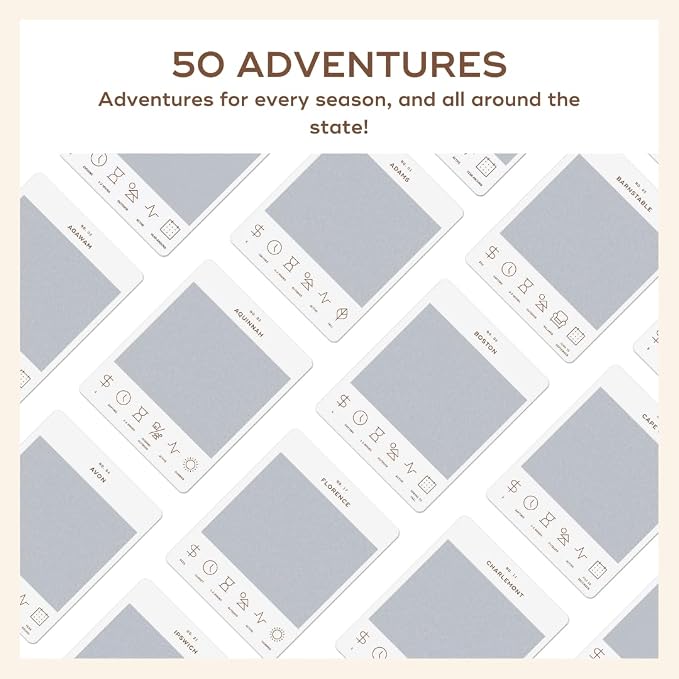 Reach International Outfitters Massachusetts Adventure Bucket List: 50 Scratch-Off Cards for Outdoor Activities, Tourist Attractions, and Road Trips - Perfect Travel Gift and Guide for Exploring