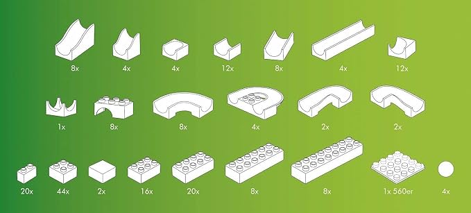 Hubelino Marble Run - 200-Piece Big Building Box - The Original! Made in Germany! - Certified and Award-Winning Marble Run - 100% Compatible with Other Building Sets