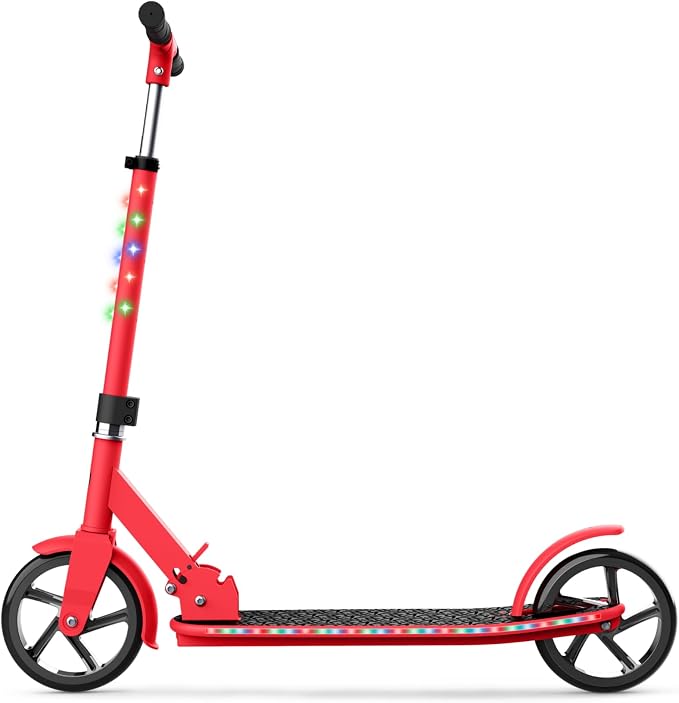 Jetson Jupiter Jumbo 2-Wheel Kick Scooter, Sturdy Wide Deck, Height Adjustable Handlebar, Rear Brake, Easy-Folding Mechanism, 8 inch wheels