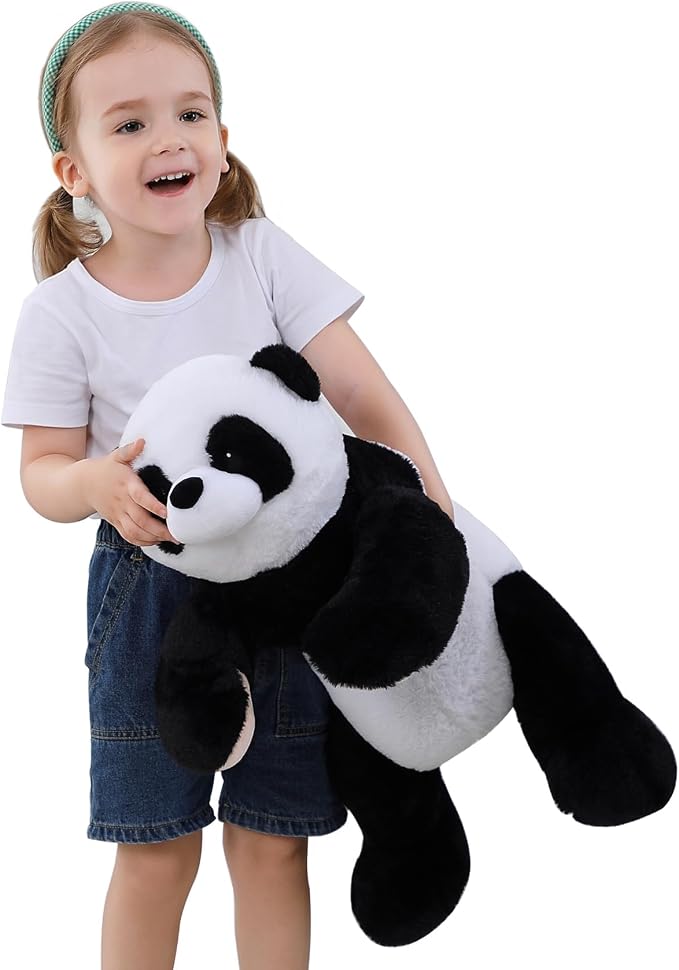 JellyMallow 5 lbs 24" Weighted Stuffed Animals Panda Plushie, Cute Panda Weighted Plush Pillow Giant Stuffed Animals for Kids Adults
