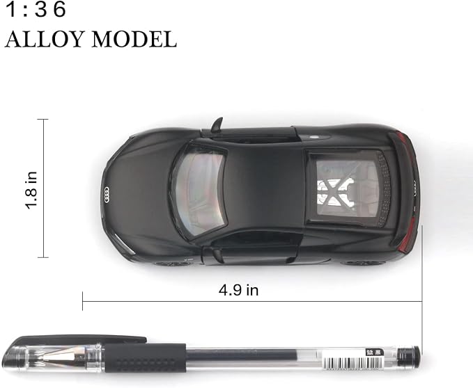 TOKAXI 1/36 Scale Audi R8 Diecast Model Cars,Pull Back Vehicles Toy Cars,Cars Gifts for Boys Girls (Matte)