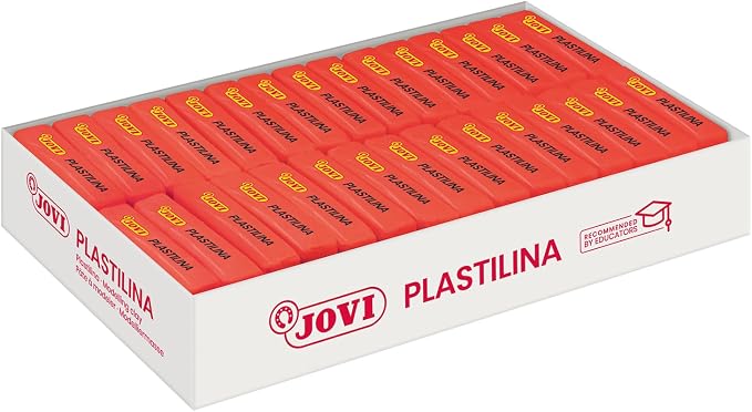 Jovi - Reusable Non-Hardening Modeling Clay, 30 Red Bars, 1.75 oz Each | Total of 3.3 lb, Perfect for Arts & Crafts Projects