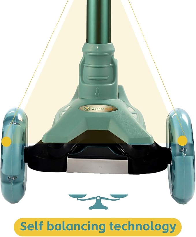 3 Wheel Scooter for Kids Ages 6-12,Kids Scooter with Light Up Wheels, Sturdy Deck Design, and 4 Height Adjustable Suitable for Kid Ages 3-12