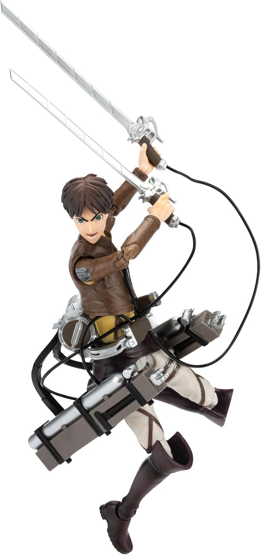 Total Anime Eren Jaeger - 6.5-Inch Scale Figure with Swappable Faceplates, Alternate Hands, and Weapon