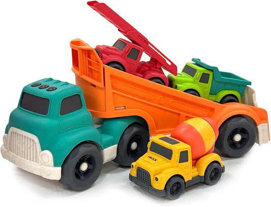 Toddlers Car Toys for 3 4 5 6 Year Old, Toddler Car Toys Dump Truck Toys and Mixer Cement Toy,Construction Vehicle Toys Set for Kids Christmas Birthday Gifts for Toddler Boy Girl 3-4