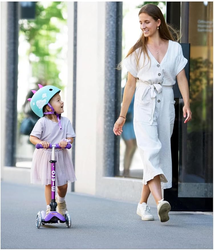 Micro Kickboard | Mini Foldable LED Kids Scooter for Ages 2-5 | Children up to 110 lbs | 3 Wheel Lean-to-Steer Design | Adjustable T Bar | Smooth Ride, Motion-Activated PU LED Wheels | Swiss Design