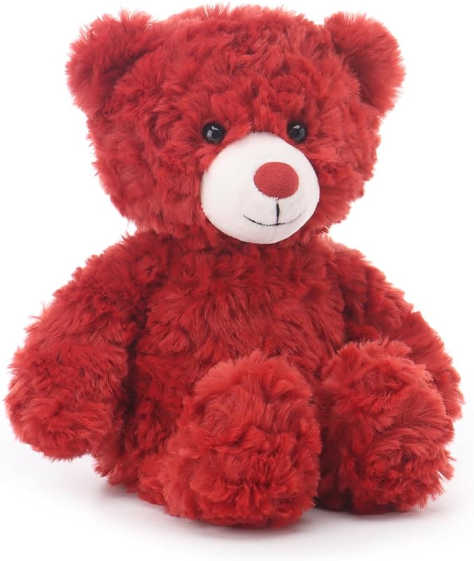 Apricot Lamb Plum Red Flower Bear Stuffed Animals for Kids, Soft Cute Plush Toys for Baby Girl and Boy, 8 Inches